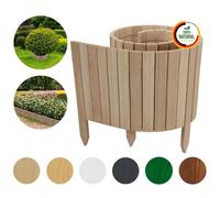Floranica Bordure de jardin en bois flexible 40 x 200 cm Non-traité avec piquets, idéale pour délimiter pelouse et massifs de fleurs