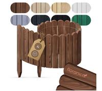 Floranica Bordure de jardin H 10 x L 100 cm Marron - ganivelle en bois de pin