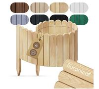 Floranica Bordure de jardin H 40 x L 100 cm Nature - ganivelle en bois de pin