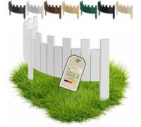 Floranica Bordure de Potager Bois 100 x 15 cm, Blanc | Rollborder flexible en pin pour massif, potager et pelouse, à bord crénelé - imprégné sans chrome, blanc couvrant