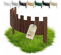 Floranica Bordure de Potager Bois 100 x 15 cm, Marron | Rollborder flexible en pin pour massif, potager et pelouse, à bord crénelé - imprégné sans chrome, résistant