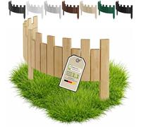 Floranica Bordure de Potager Bois 100 x 30 cm, Naturel | Rollborder flexible en pin pour massif, potager et pelouse, à bord crénelé - naturel, non traité