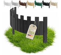 Floranica Bordure de Potager Bois 100 x 40 cm, Anthracite | Rollborder flexible en pin pour massif, potager et pelouse, à bord crénelé - imprégné sans chrome, sans reflet vert
