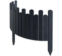 Floranica bordure jardin 30 cm, anthracite, 100cm, clôture bois flexible, palissade, rouleau bordure, bord pelouse, clôture enfichable