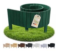 Floranica Bordure Jardin H 30 x L 200 cm Vert Bord Droit | Ganivelle en pin à bord droit, clôture basse au style contemporain - lattes de 4,4 x 1,6 cm