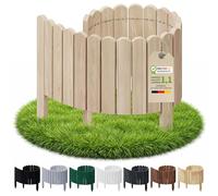 Floranica Bordure de Jardin en Bois 20 x 100 cm Non-traité Bordurette de Pelouse Bordure de Gazon avec piquets Bordure de Parterre