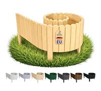 Floranica Bordure de Jardin en Bois 20 x 200 cm Brun Clair Flexible Bordurette de Pelouse Rollborder Palissade de Gazon