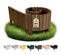 Floranica Bordure de Jardin en bois 20 x 200 cm Brun foncé Flexible Bordurette de Pelouse Rollborder Palissade de Gazon