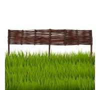 Floranica Bordures de Parterre en Saule 1 pièce 10 cm x 100 cm Clôture en Bois de Osier pour Bordure Plate-Bande Palissade Bordures de Fleurs Décoratives Panneau en Saule