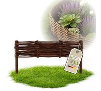 Floranica Bordures de Parterre en Saule 1 pièce 10 cm x 40 cm Clôture en Bois de Osier pour Bordure Plate-Bande Palissade Bordures de Fleurs Décoratives Panneau en Saule