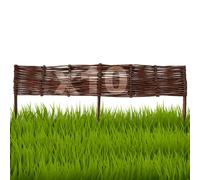 Floranica Bordures de Parterre en Saule Lot de 10 pièce 10 cm x 100 cm Clôture en Bois de Osier pour Bordure Plate-Bande Palissade Bordures de Fleurs Décoratives Panneau en Saule
