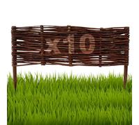 Floranica Bordures de Parterre en Saule Lot de 10 pièce 20 cm x 60 cm Clôture en Bois de Osier pour Bordure Plate-Bande Palissade Bordures de Fleurs Décoratives Panneau en Saule