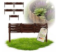 Floranica Bordures de Parterre en Saule Lot de 5 pièce 10 cm x 40 cm Clôture en Bois de Osier pour Bordure Plate-Bande Palissade Bordures de Fleurs Décoratives Panneau en Saule