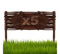 Floranica Bordures de Parterre en Saule Lot de 5 pièce 20 cm x 40 cm Clôture en Bois de Osier pour Bordure Plate-Bande Palissade Bordures de Fleurs Décoratives Panneau en Saule