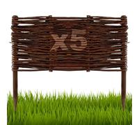 Floranica Bordures de Parterre en Saule Lot de 5 pièce 30 cm x 40 cm Clôture en Bois de Osier pour Bordure Plate-Bande Palissade Bordures de Fleurs Décoratives Panneau en Saule