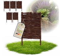 Floranica Bordures de Parterre en Saule Lot de 5 pièce 60 cm x 30 cm Clôture en Bois de Osier pour Bordure Plate-Bande Palissade Bordures de Fleurs Décoratives Panneau en Saule