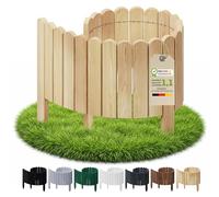 Floranica Bordurette Jardin Bois Bord Arrondi 100 cm x 10 cm, Naturel