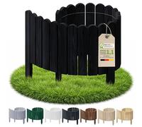 Floranica Bordurette Jardin Bois Bord Arrondi 100 cm x 10 cm, Noir