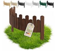 Floranica Clôture décorative Bois ondulée 100 x 20 cm, Marron | Rollborder flexible en pin pour massif, potager et pelouse, en forme d'onde - imprégné sans chrome, résistant