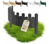 Floranica Clôture décorative Bois ondulée 100 x 30 cm, Anthracite | Rollborder flexible en pin pour massif, potager et pelouse, en forme d'onde - imprégné sans chrome, sans reflet vert