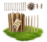 Floranica clôture en noisetier châtaignier 1 m x 50 cm de hauteur, écart entre les lattes 8-10 cm, bordure de jardin