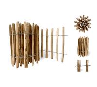 Floranica clôture en noisetier châtaignier 10 m x 50 cm de hauteur, écart entre les lattes 4-6 cm, petite clôture à piquets