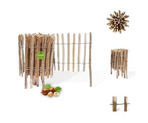 Floranica Clôture en palissade en Noisette avec poteaux, Hauteur 50 cm x 5 m, espacement des Lattes 4-6, clôture de Jardin en châtaignier en Bois, Bordure de Parterre