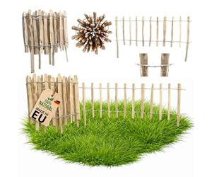 Floranica Clôture ganivelle à Lattis Noisetier Bois 35 cm x 5 m, espacement des lattes 8-10, clôture de jardin bordure de parterre
