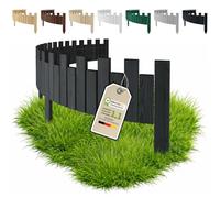 Floranica Enclos pour Tortue Bois 20 cm x 200 cm, Anthracite | Rollborder flexible en pin pour massif, potager et pelouse, à bord crénelé - imprégné sans chrome, sans reflet vert
