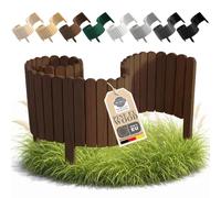 Floranica Palissade Déco Bois Brun Noix 200 cm, Hauteur 40 cm - Séparation