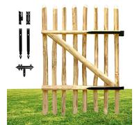 Floranica Porte de jardin, portail de clôture - Bois de noisetier, hauteur: 100 cm largeur: 100 cm - Portillon incluant accessoires