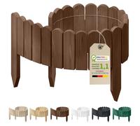 Floranica Rollborder Clôture Flexible en Bois de pin 100 x 10 cm Brune Bordure Jardin Exterieur Palissade en Bois Claustra Barrière Parterre de Fleurs Cloture Parterre