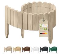 Floranica Rollborder Clôture Flexible en Bois de pin 100 x 10 cm Non-traité Bordure Jardin Exterieur Palissade en Bois Claustra Barrière Parterre de Fleurs Cloture Parterre