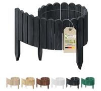 Floranica Rollborder Clôture Flexible en Bois de pin 100 x 20 cm Anthracite Bordure Jardin Exterieur Palissade en Bois Claustra Barrière Parterre de Fleurs Cloture Parterre