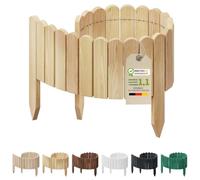 Floranica Rollborder Clôture Flexible en Bois de pin 100 x 20 cm Nature Bordure Jardin Exterieur Palissade en Bois Claustra Barrière Parterre de Fleurs Cloture Parterre