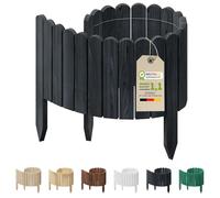 Floranica Rollborder Clôture Flexible en Bois de pin 100 x 30 cm Anthracite Bordure Jardin Exterieur Palissade en Bois Claustra Barrière Parterre de Fleurs Cloture Parterre