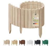 Floranica Rollborder Clôture flexible en bois de pin 100 x 30 cm Non-traité Bordure jardin exterieur Palissade en bois Claustra Barrière parterre de fleurs Cloture parterre