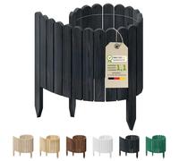 Floranica Rollborder Clôture Flexible en Bois de pin 100 x 40 cm Anthracite Bordure Jardin Exterieur Palissade en Bois Claustra Barrière Parterre de Fleurs Cloture Parterre