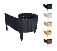 Floranica Rollborder Clôture Flexible en Bois de pin 200 x 10 cm Anthracite Bordure de Parterre de Gazon Décoration Clôture de Jardin Exterieur pour vergers Palissade en Bois