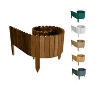 Floranica Rollborder Clôture Flexible en Bois de pin 200 x 10 cm Brune Bordure de Parterre de Gazon Décoration Clôture de Jardin Exterieur pour vergers Palissade en Bois