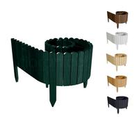 Floranica Rollborder Clôture Flexible en Bois de pin 200 x 10 cm Vert Bordure de Parterre de Gazon Décoration Clôture de Jardin Exterieur pour vergers Palissade en Bois