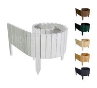 Floranica Rollborder Clôture Flexible en Bois de pin 200 x 20 cm Blanc Bordure de Parterre de Gazon Décoration Clôture de Jardin Exterieur pour vergers Palissade en Bois