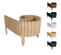 Floranica Rollborder Clôture Flexible en Bois de pin 200 x 20 cm Non-traité Bordure de Parterre de Gazon Décoration Clôture de Jardin Exterieur pour vergers Palissade en Bois