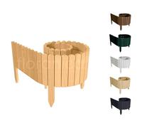 Floranica Rollborder Clôture Flexible en Bois de pin 200 x 30 cm Nature Bordure de Parterre de Gazon Décoration Clôture de Jardin Exterieur pour vergers Palissade en Bois