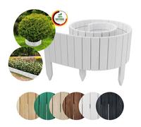 Floranica Rollborder II Clôture flexible en bois de pin 200 x 40 cm Blanc (raccourcissable) imprégnée Bordure de jardin