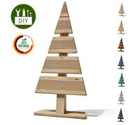 Floranica sapin de Noël en bois DIY sapin 60x27 cm décoration de Noël sapin en bois de mélèze à bricoler non traité