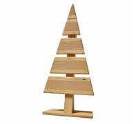 Floranica Sapin de Noël en Bois Naturel 60x27cm Décoration d'intérieur et d'extérieur Petit Sapin en Bois de mélèze Fait à la Main, Naturel