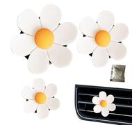 Florat de la voiture de la voiture de l'adhérence | Daisy Charm Vent Decoration 3pcs Arôme | Élégant support automatique Perfume Accessory Air Climating Vent Ornement