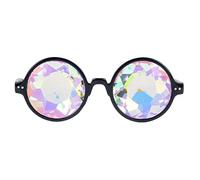 Florata Kaleidoscope Artifice Diffraction Prism Lunettes Rainbow Rave Prism Réfraction Lunettes de lunettes de soleil Taille unique noir