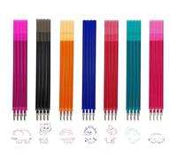 FloraVigo 28x mine effaçable, compatible Legami, ajustement parfait, radure propre, écriture douce, pointe de 0,7 mm, 13 cm de hauteur (7 couleurs 28 pièces)